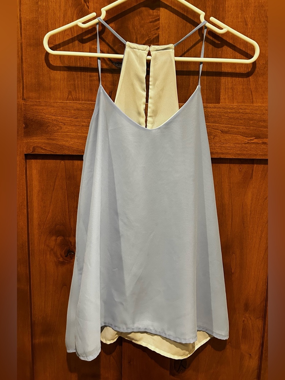 Light Blue Double-Layer Spaghetti Strap Tank Top